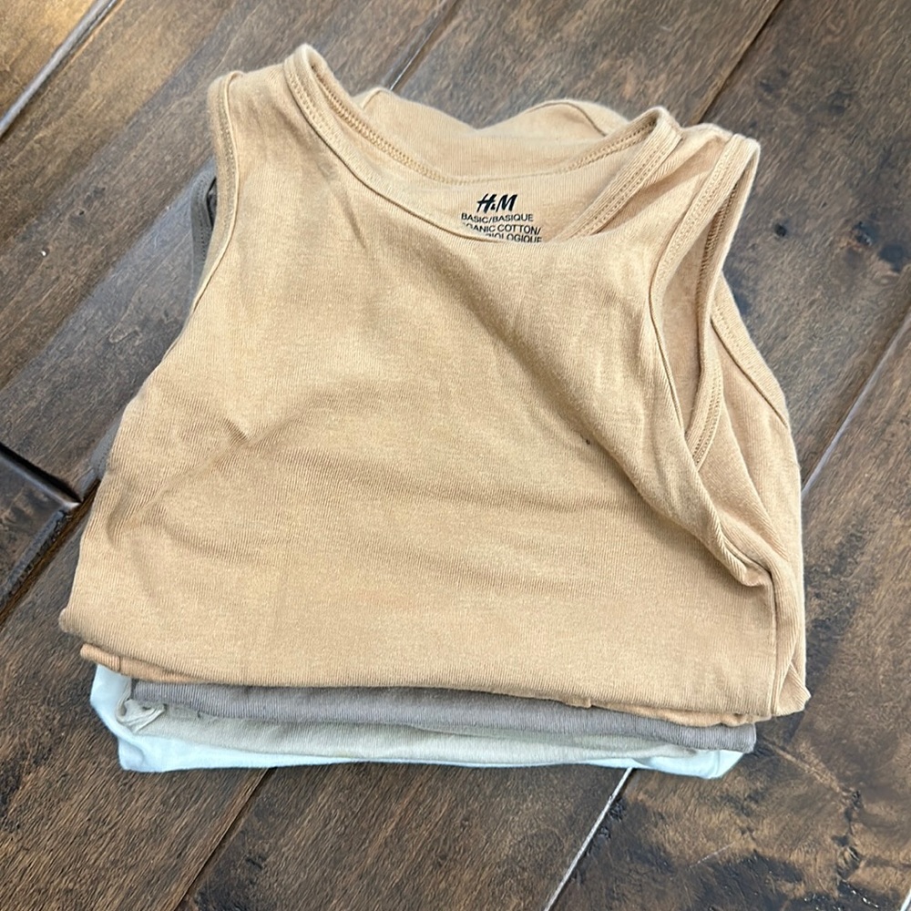 H&M Organic Cotton Sleeveless Onesies (7) Size 2T